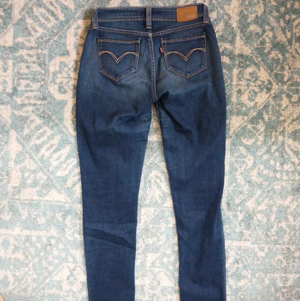 Levi's bold curve skinny jeans dark wash faded